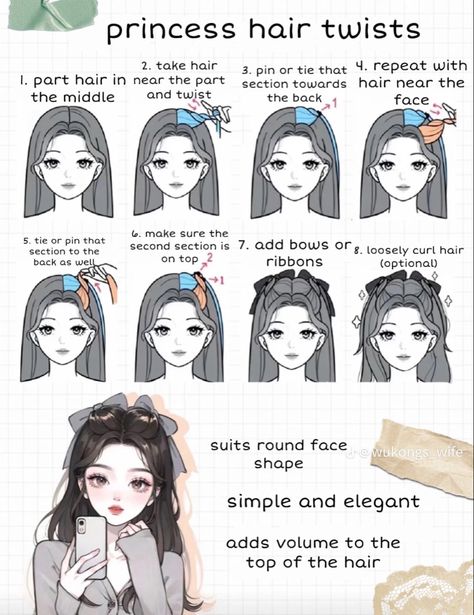 Cool Hair Designs, Hair Style Korea, Hair Inspiration Long, Princess Hair, Hair Tutorials Easy, Hair Tutorials For Medium Hair, Peinados Fáciles Para Cabello Corto, Hair Stylies, Hair Up Styles