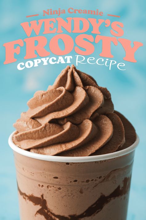 Indulgent Ninja Creamie Wendy's Frosty Copycat Recipe Ninja Creami Ice Cream Recipes With Alcohol, Wendy’s Chocolate Frosty Recipe Easy, Wendys Frostie Recipe, Wendys Frosty Recipe Ninja Slushi, Ninja Creami Wendys Frosty, Wendys Frosty Recipe Ninja Creami, Ninja Creami Frosty, Dairy Queen Recipes, Ninja Creami Drink Recipes Alcohol