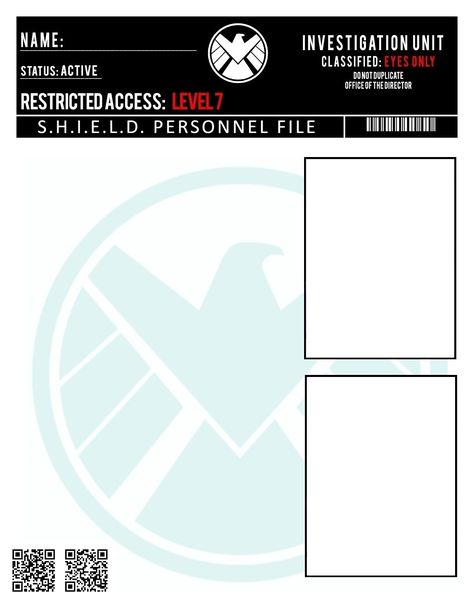 Shield Base Marvel, Marvel Templates, Shield Template Marvel, Sheild Files Template Marvel, Marvel Shield Files Template, Shield Documents, Shield Files Template, Natasha Romanoff Shield File, Shield File Template