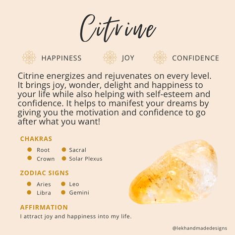 Learn all about Citrine Citrine Benefits, Crystals 101, Citrine Crystal Meaning, Crystals Properties, Crystal Grimoire, Spiritual Journaling, Bruji Tips, Citrine Meaning, Crystals Meanings