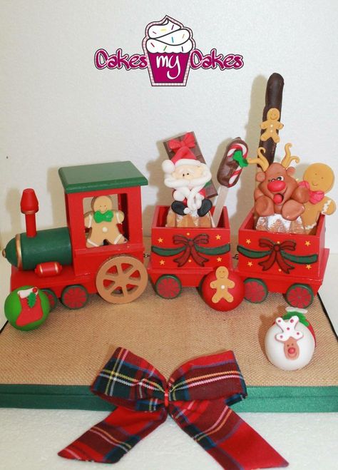 Christmas Sleigh Decorations, Snow Crafts, Train Decor, Holiday Train, Christmas Favors, Birthday Toys, Diy Christmas Decorations Easy, Christmas Sleigh, Christmas Train