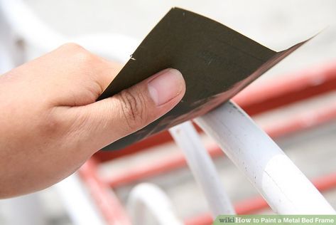 How to Paint a Metal Bed Frame (with Pictures) - wikiHow Rod Iron Bed, Painted Iron Beds, Painted Bed Frames, Black Iron Beds, Bed Frame Metal, Metal Crib, Black Metal Bed Frame, Best Spray Paint, Brass Bed Frame