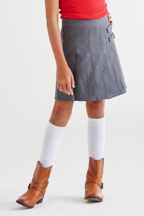 Two Tab School Uniform Scooter Skirt, Girls 4-6x| French Toast | French Toast Skirts For Girls, Skirt Images, School Uniform Outfits, School Uniforms, Skater Skirt, French Toast, For Girls, Casual Shorts, Toast