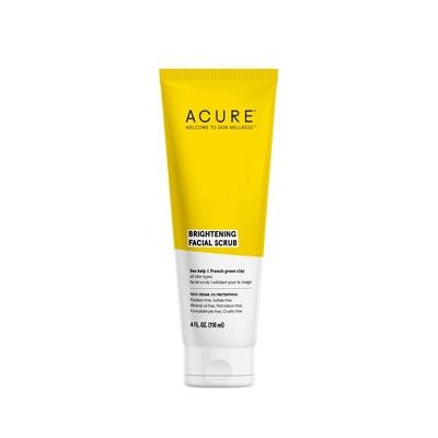 Acure Brightening Facial Scrub - 4 Fl Oz : Target Pumpkin Oil, Acai Fruit, Clary Sage Oil, French Green Clay, Sage Oil, Facial Scrub, Hydrating Shampoo, Natural Exfoliant, Green Clay