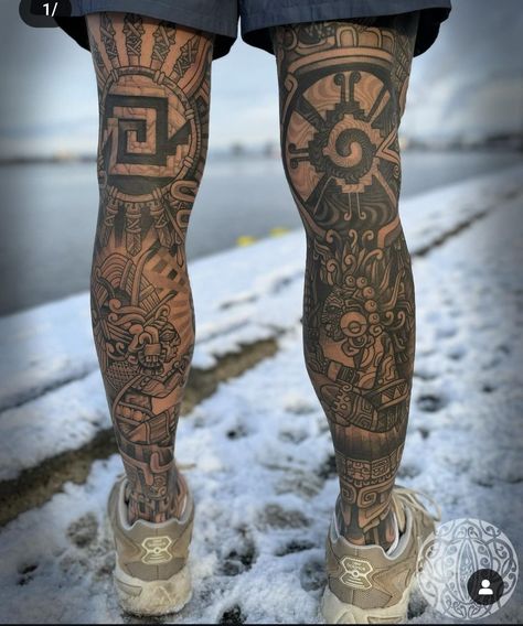 Mayan Snake Tattoo, Mayan Pattern Tattoo, Mayan Temple Tattoo, Mexican Leg Tattoo, Mayan Tattoos Sleeve, Mexican Tattoo Sleeve, Aztec Leg Tattoo, Aztec Pattern Tattoo, Mayan Art Tattoo