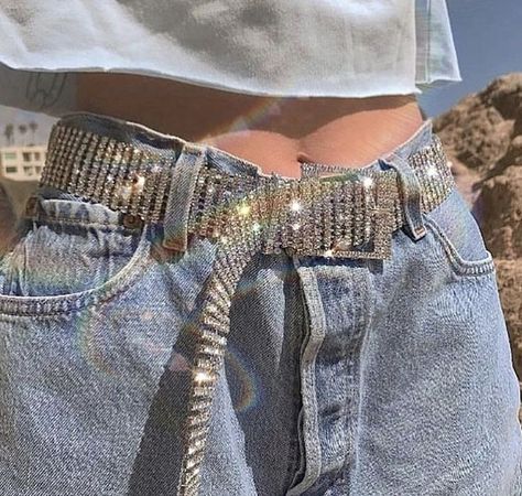 crystal belts. Tumblr Art, Denim On Denim, 90's Fashion, Outfit Jeans, Mode Inspo, Fashion Fall, Mode Vintage, Look Casual, Looks Style