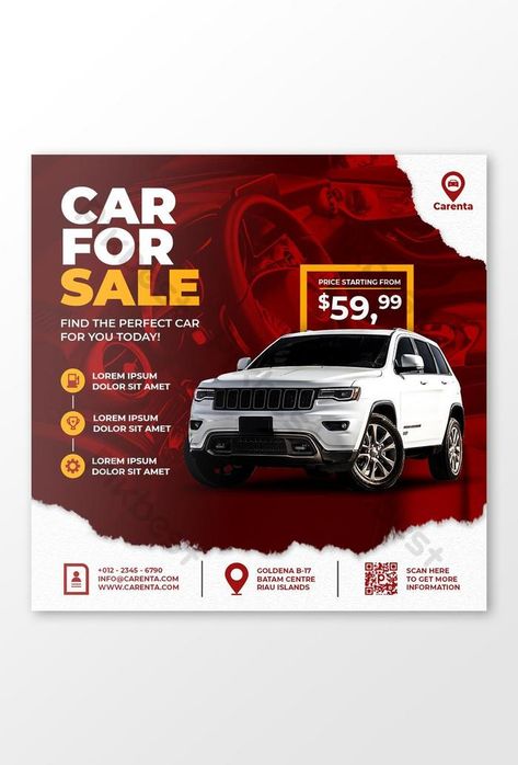 Car sale promotion social media instagram post banner template Premium Psd#pikbest#Templates#Others#Others Car Advertising Design, Facebook Cover Template, Publicidad Creativa, Banner Ads Design, Graphic Design Ads, Social Media Design Inspiration, Banner Template Design, Car Advertising, Sale Banner