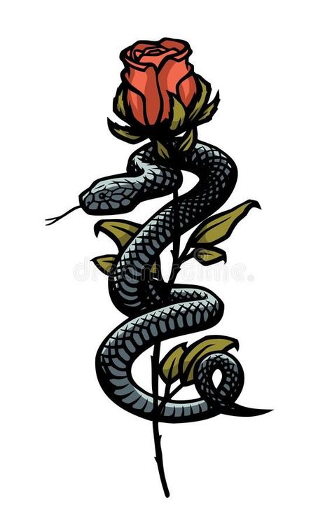 Snakes And Roses, Rose Drawing, A Rose, Snakes, Wrap Around, I Hope, Roses, Disney Characters, Tattoos