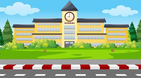 A School Building, Building Background, School Background, Wallpaper Cartoon, Building Icon, School Images, Background Clipart, School Building, Cartoon Background