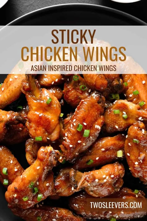 Sticky Chicken Wings | Oven Baked Chinese Chicken Wings Teriyaki Chicken Wings In Air Fryer, Oven Baked Chinese Chicken, Baked Chicken Wings Recipes Oven, Sticky Chicken Wings Oven, Chinese Chicken Wings Recipe, Asian Sticky Wings, Chicken Wings Oven, Wings Oven Baked, Sticky Bbq Chicken Wings