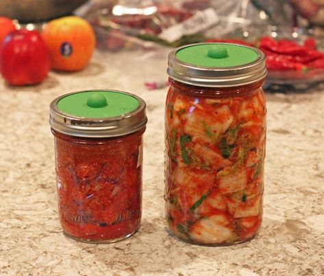 Homemade Kimchi, Radish Kimchi, Preserving Food, Kimchi, Mason Jar, Pickles, Mason Jars, Condiments, Frozen