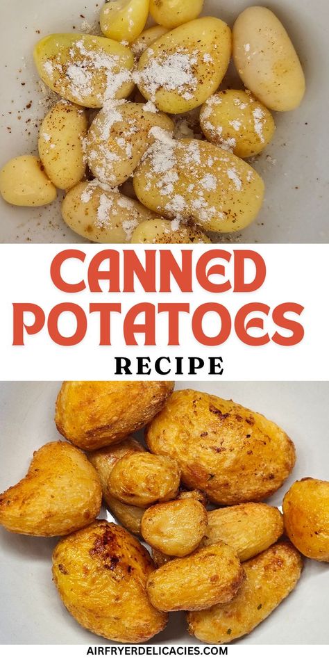 Air Fryer Canned Potatoes Recipe Quick And Easy Potato Recipes Air Fryer, Air Fryer Chips Potatoes, Air Fryer Canned Potatoes, Easy Air Fryer Potatoes, Air Fryer Potato Recipes, Can Potatoes Recipes, Air Fryer Chips, Air Fryer Potatoes, Canned Potatoes