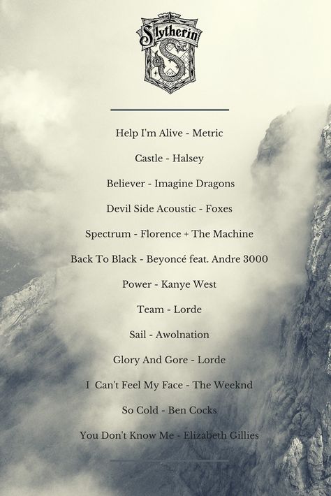 Pride Playlist, Slytherin Playlist, Slytherin Pride, Harry Potter Spells, Crop Circle, Slytherin Harry Potter, Song Suggestions, Song Recommendations, Harry Potter Houses