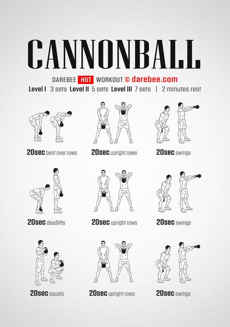 Cannonball Workout Full Body Kettlebell Workout Men, Full Kettlebell Workout, Kettlebell Core Workout Men, Kettlebell Workout Men, Kettlebell Lower Body Workout, Kettlebell Back Workout, Kettlebell Workout For Men, Kettlebell Hiit Workout, Kettlebell Circuit Workout