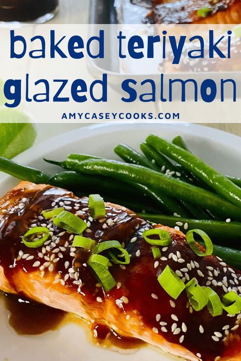 This baked teriyaki glazed salmon recipe rivals even the best restaurants. The incredibly easy dinner entrée is ready in about 20 minutes. The salmon filets are drizzled with sweet smoky hoisin sauce and a simple homemade teriyaki sauce. This baked salmon teriyaki is delicious! Recipes With Hoisin Sauce, Baked Salmon Filets, Cooking Salmon Fillet, Teriyaki Glazed Salmon, Salmon Teriyaki, Salmon Teriyaki Recipe, Salmon Filets, Salmon Glaze Recipes, Teriyaki Glaze