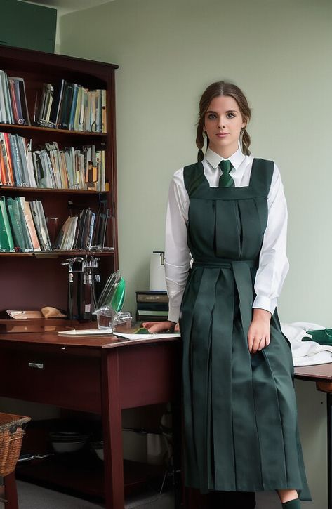 Pinafore School Uniform, Neoclassical Fashion, Vintage School Uniform, Dungaree Dresses, School Uniform Uk, Prep School Uniform, School Skirts, British School Uniform, School Jumpers