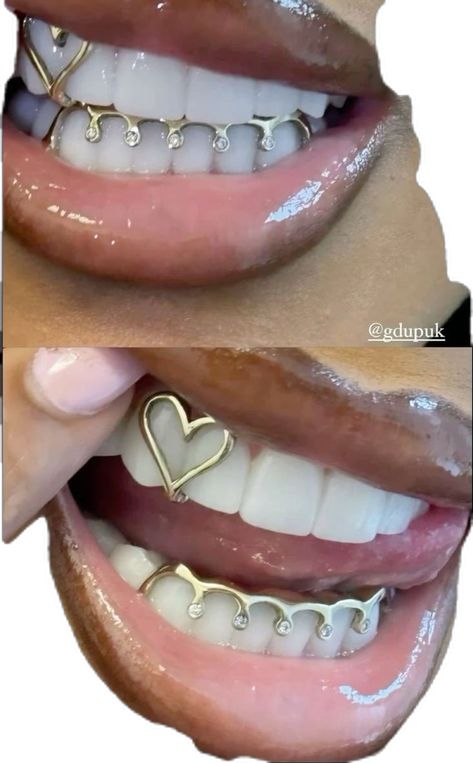 Front Teeth Grillz, Women Grillz Gold, Silver Caps On Teeth, Baddie Grillz, Girly Grillz, Grillz For Women, Tooth Caps, Girl Grillz, Teeth Gems