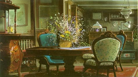 Ghibli Interior, Art Studio Ghibli, Janet Hill, The Cat Returns, Ghibli Artwork, House Studio, Studio Ghibli Movies, Ghibli Movies, Ghibli Art