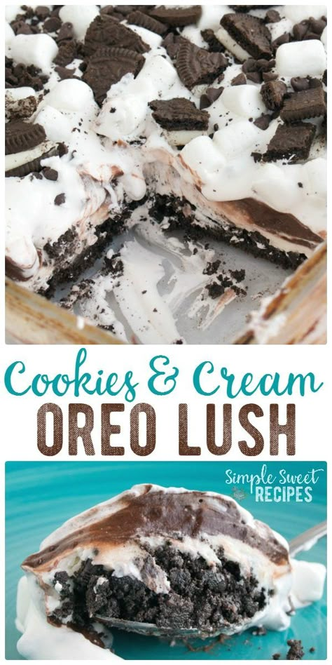 Oreo Lush Dessert, Oreo Lush, Demonstration Speech, Lasagna Dessert, Lush Desserts, Lush Dessert, Lush Recipes, Smores Dip, Oreo Fluff