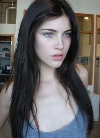 Her skin is darker and eyes are brown Color For Fair Skin, Hair Color For Fair Skin, Pale Skin, Fair Skin, Young Woman, Dark Hair, Blue Eyes, Black Hair, Hair Color