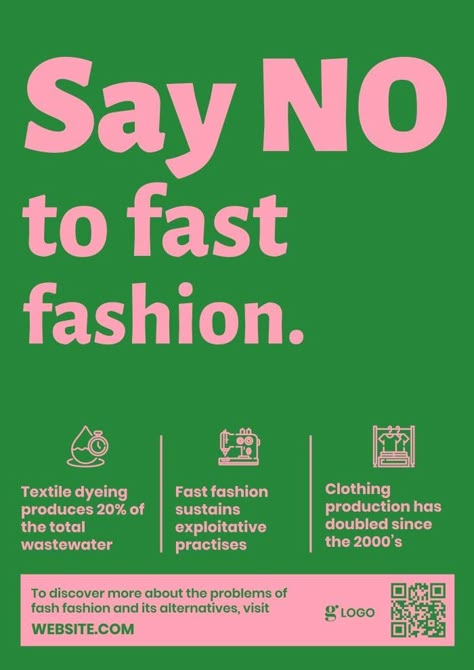 Modern Duotone Say No To Fast Fashion Poster Sustainable Fashion Poster Design, Fast Fashion Poster Design, Fast Fashion Quotes, Fast Fashion Graphic Design, Stop Fast Fashion, Fast Fashion Infographic, Fast Fashion Aesthetic, Sustainable Fashion Poster, Sustainability Poster Design