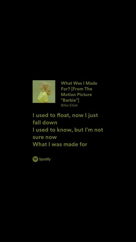 what was i made for? What Was I Made For Lyrics, What Was I Made For Billie Eilish, What Was I Made For, Rachel Core, Instagram Caption Lyrics, Caption Lyrics, Funny Instagram Captions, Billie Eillish, Spotify Lyrics