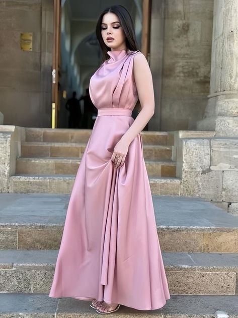 Blush Pink Gown, Modest Dresses Fashion, Pink Gown, Party Dress Sale, Gala Events, Pink Gowns, Pink Shade, Full Length Dress, Stylish Work Outfits