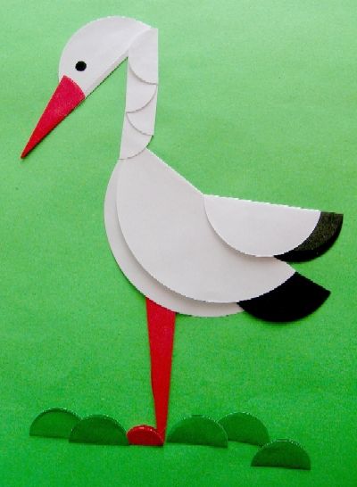 bocian Scrap Paper Crafts, Paper Folding Crafts, Circle Crafts, Origami Fashion, Cool Paper Crafts, Summer Crafts For Kids, Bird Crafts, Punch Art, Paper Crafts For Kids