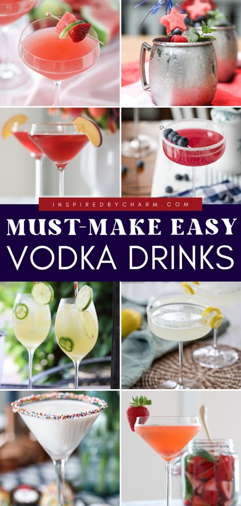 Check out these simple cocktail recipes featuring flavored vodka drinks, mixed drinks with vodka, and more! These easy party drinks are a must-make. Find the perfect vodka drinks for any occasion! Good Vodka Drinks, Mixed Drinks With Vodka, Easy Vodka Drinks, Gameday Drinks, Best Vodka Drinks, Drinks With Vodka, Flavored Vodka Drinks, Alcoholic Drinks Vodka, Simple Cocktail Recipes