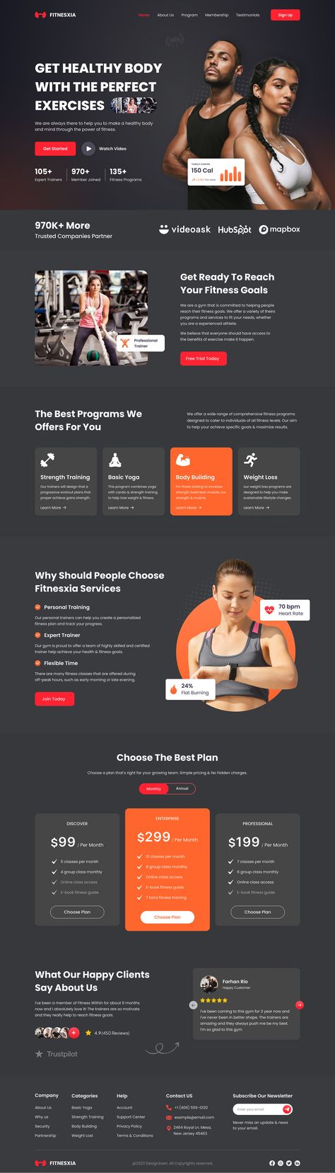 Gym Fitness Website Landing Page Design | Behance Fitness Landing Page, Webpage Design Layout, Website Landing Page Design, Landing Page Inspiration, Website Landing Page, Fitness Website, Sports Website, Webdesign Inspiration, Ui Design Website