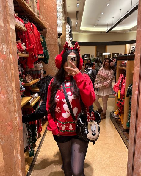 Baby, it’s cold outside ❄️🎄❤️ • • • • • • • • • • • • #disney #disneyland #disneylife #disneyaddict #disneyholidays #disneychristmas #christmas #mickeymouse #minniemouse #loungefly #disneyinfluencer #disneypage #disneyinsta #disneystyle #mickeysbirthday #dca #festivalofholidays #explorepage Christmas Disney Outfits, Disneyland Christmas Outfit, Disney Core, Disney Christmas Outfits, Trip Fits, Disneyland Christmas, Christmas Disney, Disney Addict, Disney Holiday