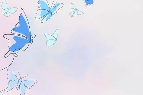 Aesthetic butterfly background, blue bor... | Free Vector #Freepik #freevector Aesthetic Butterfly Background, About Butterfly, Butterfly Outline, Aesthetic Butterfly, Blue Butterfly Wallpaper, Border Vector, Beach Sunset Wallpaper, Butterfly Background, Line Art Vector