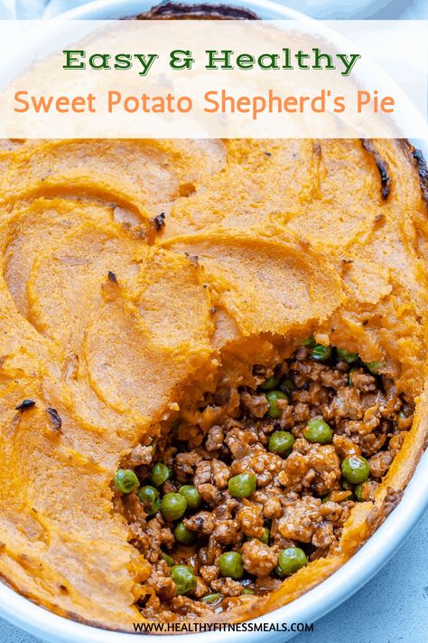 Shepherds Pie Recipe Healthy, Potato Shepherd's Pie, Cookies Videos, Ground Turkey Recipes Easy, Ground Turkey Recipes Healthy, Shepherd's Pie Recipe, Healthy Sweet Potato, Shepherds Pie Recipe, Stuffed Sweet Potato Healthy