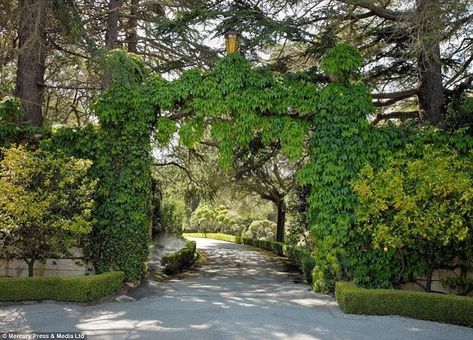 Well-staffed: De Guigne used to live in the mansion with his wife, Vaughn, whom he divorce... Hidden Driveway, No Grass Yard, Geoffrey Jellicoe, Kathryn Gustafson, Claude Cormier, Jens Jensen, Martha Schwartz, Mediterranean Mansion, Driveway Entrance