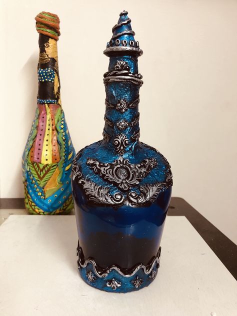 bottle crafts for home decoration glass bottle crafts for home decoration simple bottle decoration#bottle_art_girl_and_boy #bottle_art_guitar #bottle_art_girl #bottle_art_glass_painting #bottle_art_home #bottle_art_home_decor glass bottle decoration ideas bottle decoration ideas using waste Antique Bottle Art With Clay, Antiquity Bottle Painting, Bottle Art Painting, Flatten Wine Bottle, Simple Bottle Art, Clay Bottle, Gothic Cake, Mural Art Design, Valentine's Day Crafts