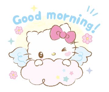 Texting Stickers, Sanrio Gif, Cute Good Morning Gif, Images Hello Kitty, Hello Kitty Printables, Hello Kitty Baby, Animated Emoticons, Hello Kitty Images, Good Morning My Love