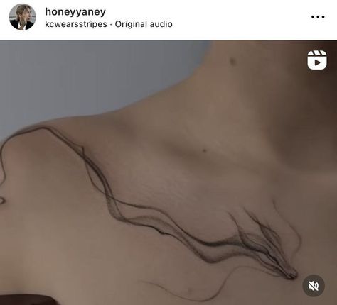 Tattoos That Flow, Color Bone Tattoos For Women Unique, Ocean Collar Bone Tattoo, Get Out Of Your Head Tattoo, Nature Collar Bone Tattoo, Wrap Around Collar Bone Tattoo, Fluid Tattoo Design Arm, Flowy Botanical Tattoo, Simple Collarbone Tattoos