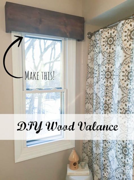 Love it? Share away!Remember our bathroom reno from last years One Room Challenge? Today we’re going to talk about that … Read More → Windows Treatments, Wood Valance, Simple Window Treatments, Farmhouse Window Treatments, Bathroom Window Treatments, Deco Champetre, Breakfast Nooks, Bathroom Window, Farmhouse Windows