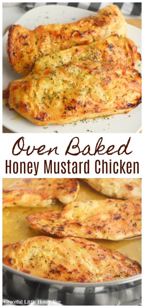 Protein Packed Dinner, Baked Honey Mustard Chicken, Honey Mustard Chicken Recipes, Mustard Chicken Recipes, Thighs Chicken, Recipes Oven, Honey Mustard Chicken, Mustard Chicken, Oven Chicken