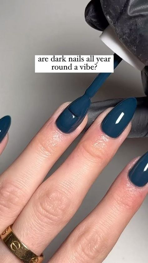 Jessica White on Reels | Styrx · Hurts Me October Nail Designs, Dark Color Nails, Dark Purple Nails, Dark Blue Nails, Jessica White, Dark Nail, Teal Nails, Work Nails, Dark Nails