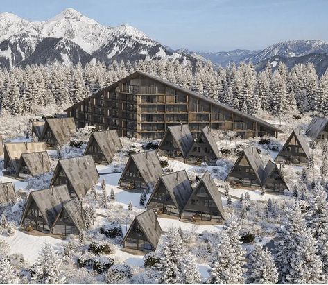 TRIFORÊT alpin.resort Alpine Architecture, Car Showroom Design, Lodge Ideas, Mountain Chalet, Hotel Architecture, Car Showroom, Showroom Design, Mountain Lodge, Ski Area