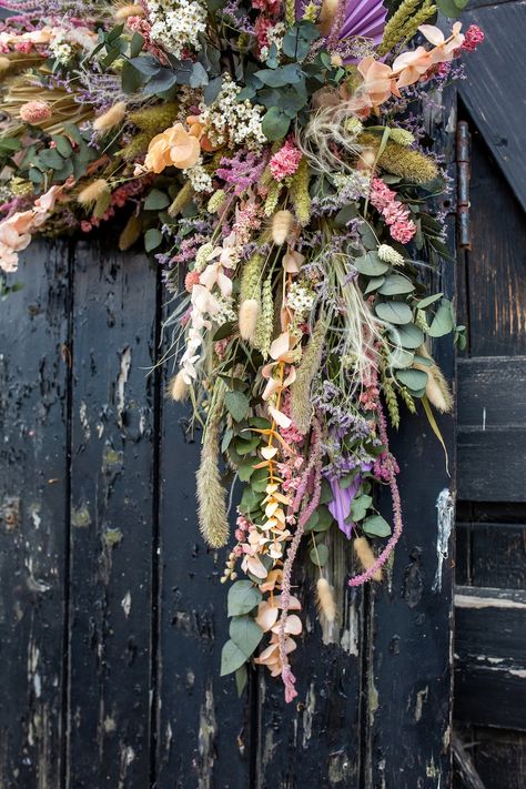 Dried Flower Installation. Bespoke Arrangement Made to Match Any Design. Easy to Attach Decor. Wedding, Interior Dried Flower Decoration. - Etsy UK Dried Flower Installation, Dried Floral Decor, Enchanted Forest Decorations, Wedding Interior, Dried Floral Wreaths, Cut Flower Farm, Aisle Runners, Dried Flowers Wedding, Nature School