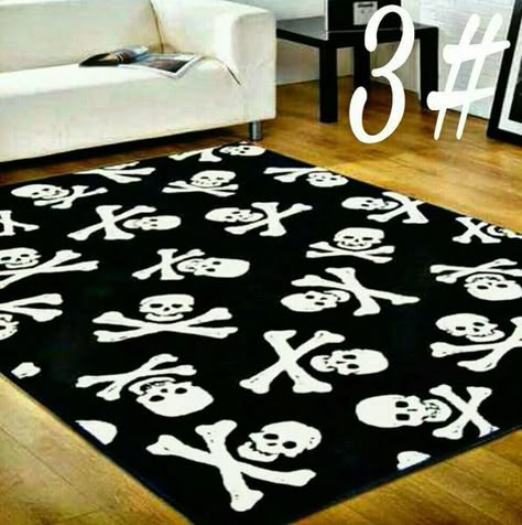 My House Of Horrors, Scream House, Skull Carpet, Girls Apartment, Skull Rug, Skull Bedding, Dark Decor, Welcome To My House, Goth Home Decor