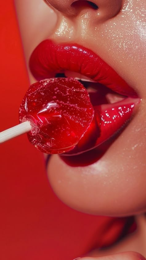 Red Hot Aesthetic, Sensual Wallpaper, Lips Aesthetic Wallpaper, Lips Pic, Red Lips Aesthetic, Lip Photography, Lollipop Lips, Fuller Lips Naturally, Lipstick Aesthetic