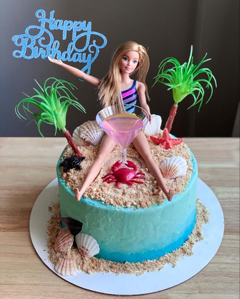 Beach Cake Ideas, Scuba Cake, Barbie Birthday Cake, Barbie Beach, Beach Cake, Barbie Birthday, Beach Club, No Bake Cake, Cake Ideas