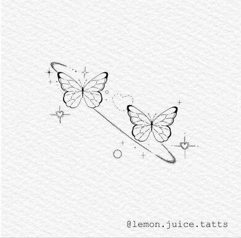 Anime Butterfly Tattoo, Social Butterfly Tattoo, Tiny Tattoos Butterfly, Small Butterfly Drawing, Butterfly Tattoo Aesthetic, 3 Small Butterflies Tattoo, Pretty Butterfly Tattoo, Tattoos Pretty, Draw Step By Step