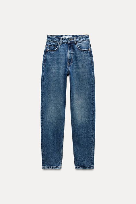 Z1975 MOM-FIT HIGH-WAIST JEANS - Blue | ZARA United Kingdom Zara Mom Jeans, Slim Waist, Cropped Jeans, High Waist Jeans, Bags Women, Mom Jeans, United Kingdom, Zara, High Waisted