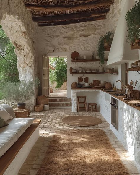 Dream home in Puglia, Italy ✨🍃🇮🇹 Would you live here? 📸: @my_homely_decor AI team | Instagram Puglia Home Interior, Puglia House Interior, Puglia House, Italian Country Home, Italy Kitchen, Italian Country, Italy House, Italian Countryside, Dream Life House