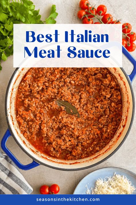 Discover the heartwarming delight of Italian comfort food with our Italian Meat Sauce. This Easy Ragu Recipe blends aromatic seasonings with ground beef and pork, and fresh ingredients for a rich, flavorful sauce. Perfect for pairing with pasta or dietary alternatives, and great for making in big batches to freeze for convenient midweek meals. Meat Sauce Recipe Easy, Italian Beef Recipes, Meat Ragu, Meat Sauce Recipe, Italian Meat Sauce, Homemade Meat Sauce, Butternut Squash Sauce, Dinner Favorites, Ragu Recipe