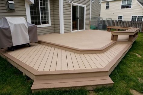 Trex Decking Ideas, Trex Deck Designs, Deck Redo, Trex Decking, Deck Bench, Deck Design Ideas, Decking Ideas, Patio Deck Designs, Deck Designs Backyard